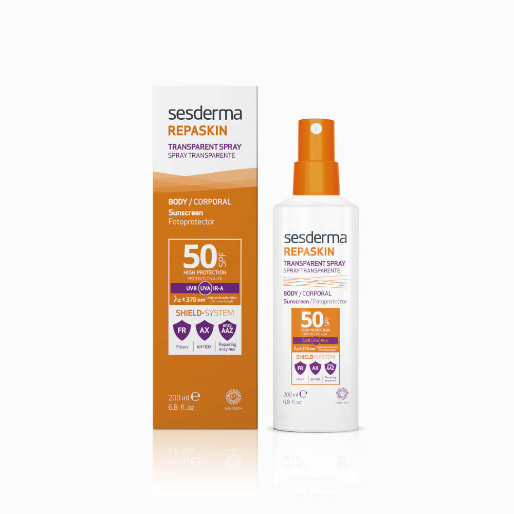 SESDERMA Repaskin Transparent Spray SPF50 spray z wysoką ochrona przeciwsłoneczna SPF50 do ciała 200ml